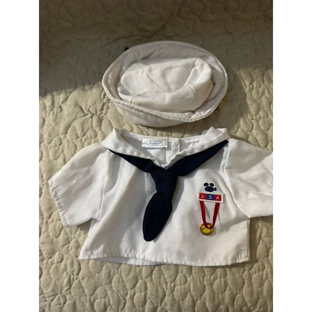 Build A Bear Sailor Costume Outfit Shirt Hat